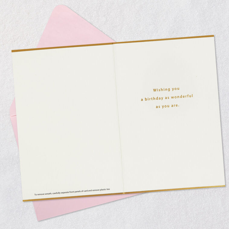 Hallmark Loved And Lovely Birthday Card With Detachable Wreath
