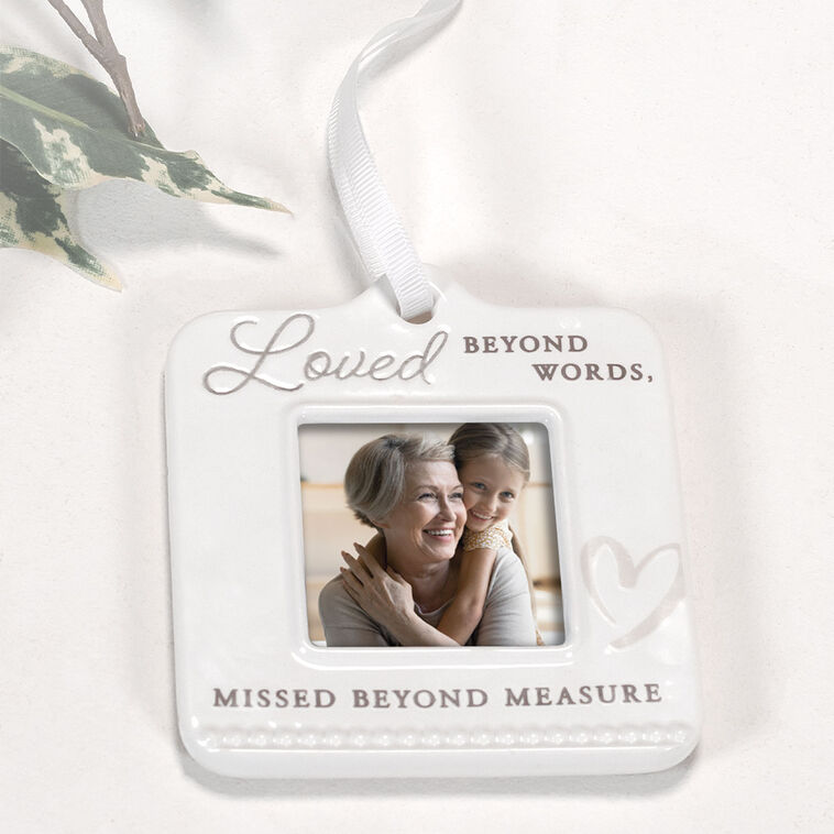 Hallmark Loved Beyond Words Ceramic Frame Ornament 4.5"