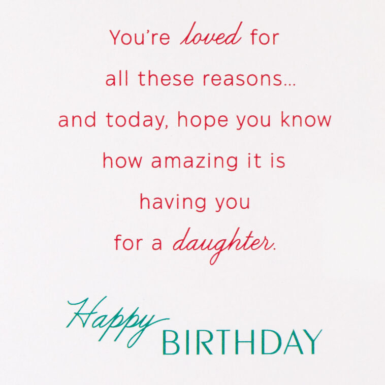 Hallmark Loved For So Many Reasons Birthday Card For Daughter