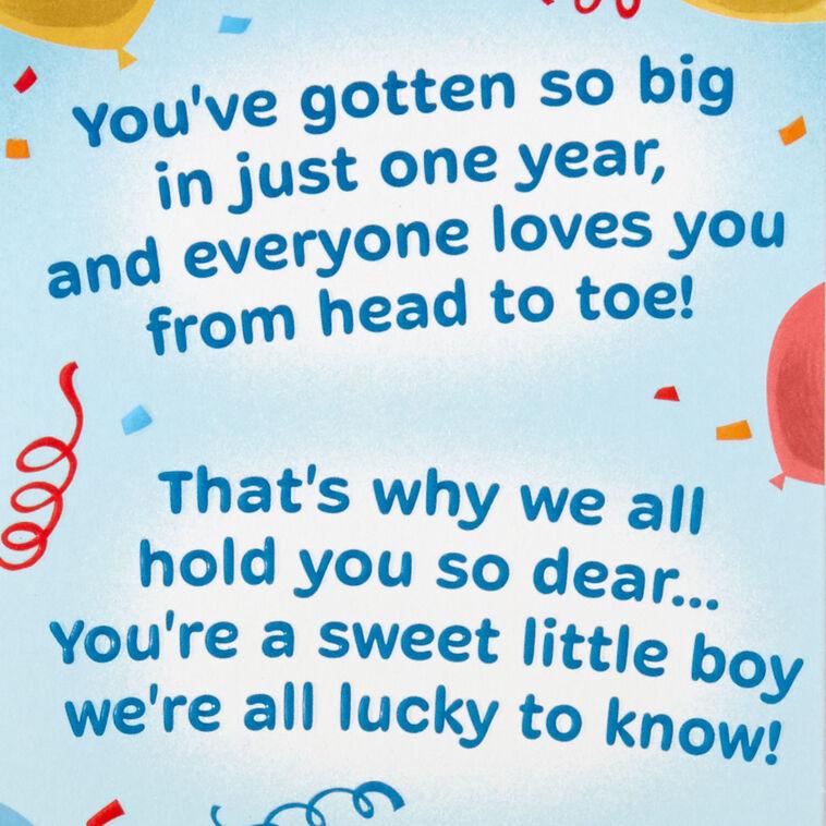 Hallmark Loved From Head To Toe Pop-Up First Birthday Card For Boy