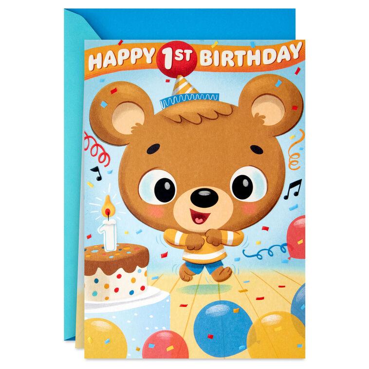 hallmark Loved From Head to Toe Pop-Up First Birthday Card for Boy