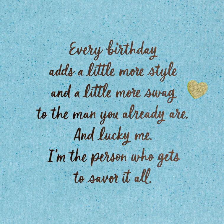 Hallmark Lucky Me To Savor It All Romantic Birthday Card For Him