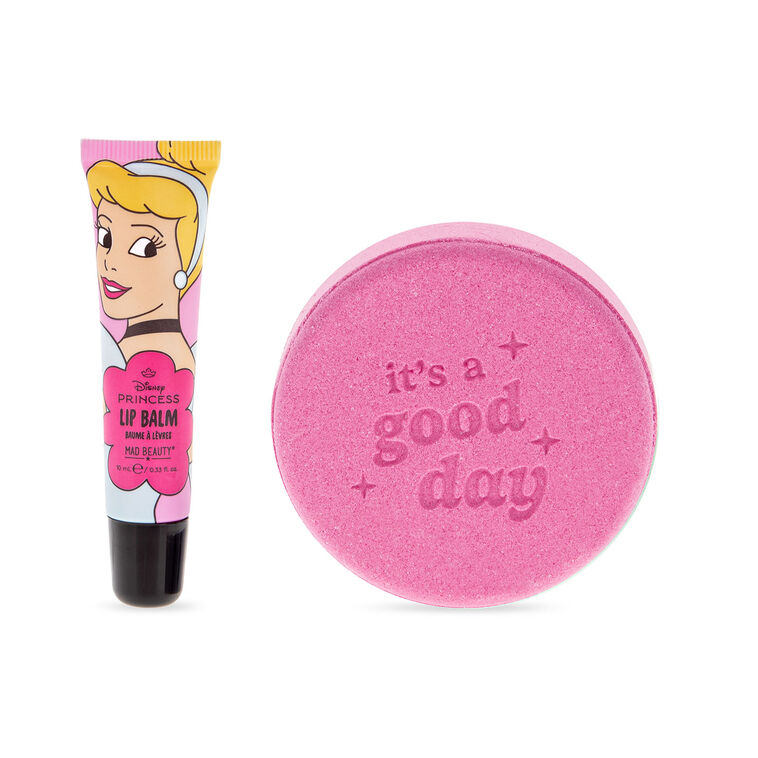 hallmark Mad Beauty Disney Princess Cinderella Bath Fizzer and Lip Balm Set