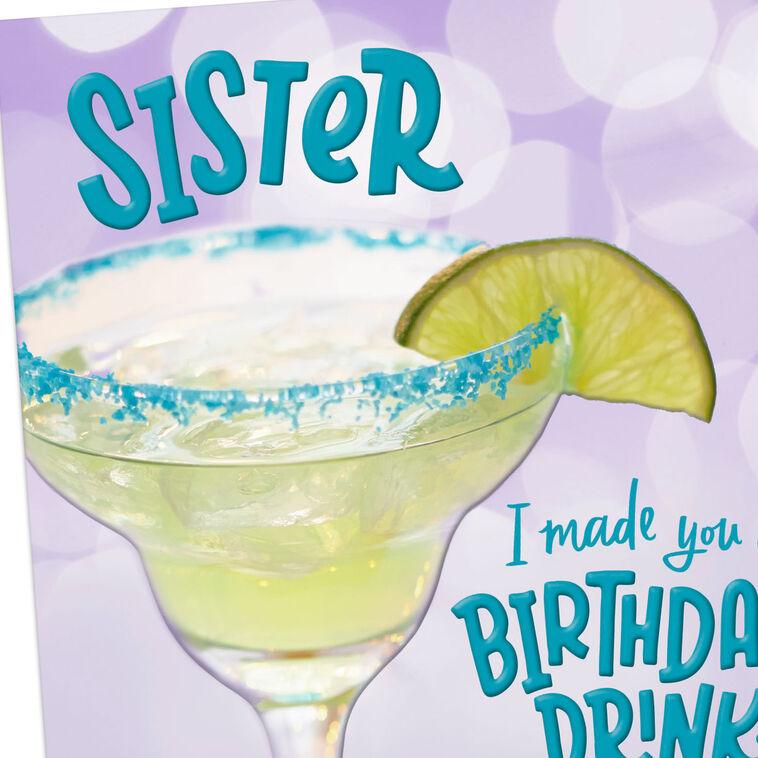Hallmark Made You A Drink You'll Love Funny Birthday Card For Sister
