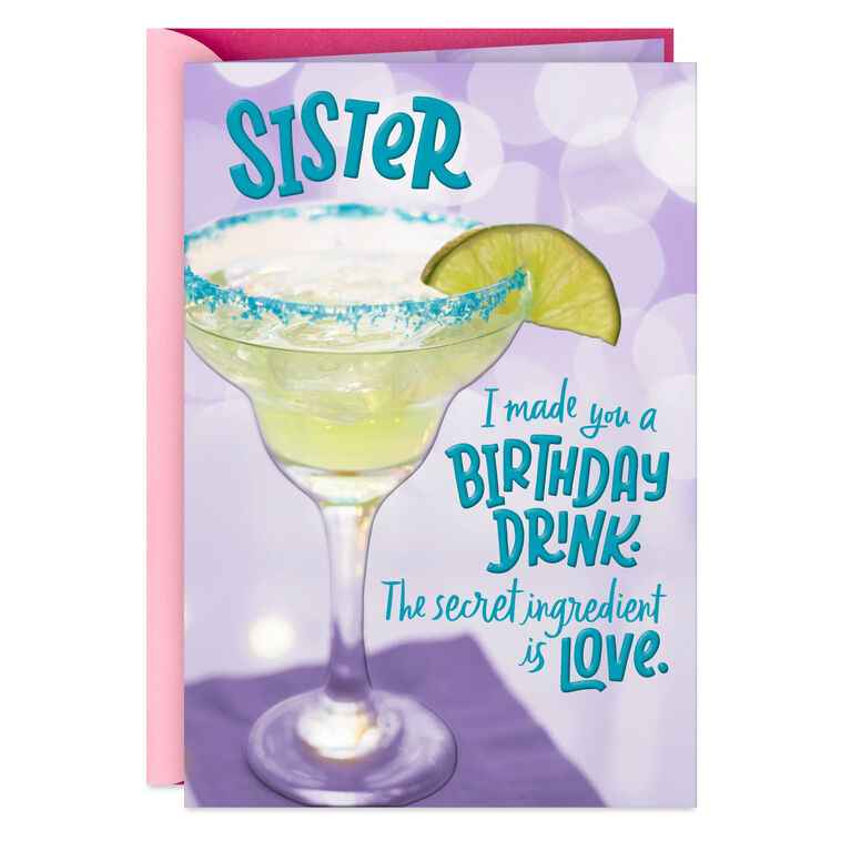 hallmark Made You a Drink You'll Love Funny Birthday Card for Sister