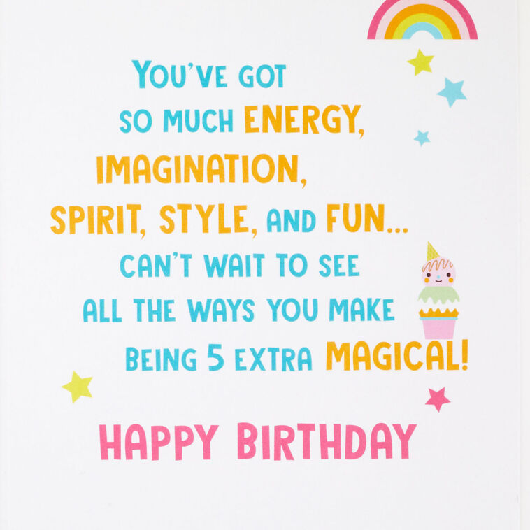 Hallmark Magical Unicorns 5th Birthday Card With Stickers