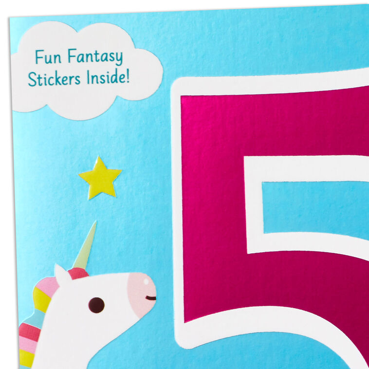 Hallmark Magical Unicorns 5th Birthday Card With Stickers