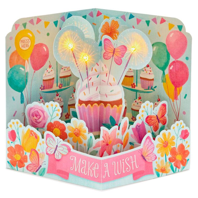 Hallmark Make A Wish Musical 3D Pop-Up Birthday Card With Light