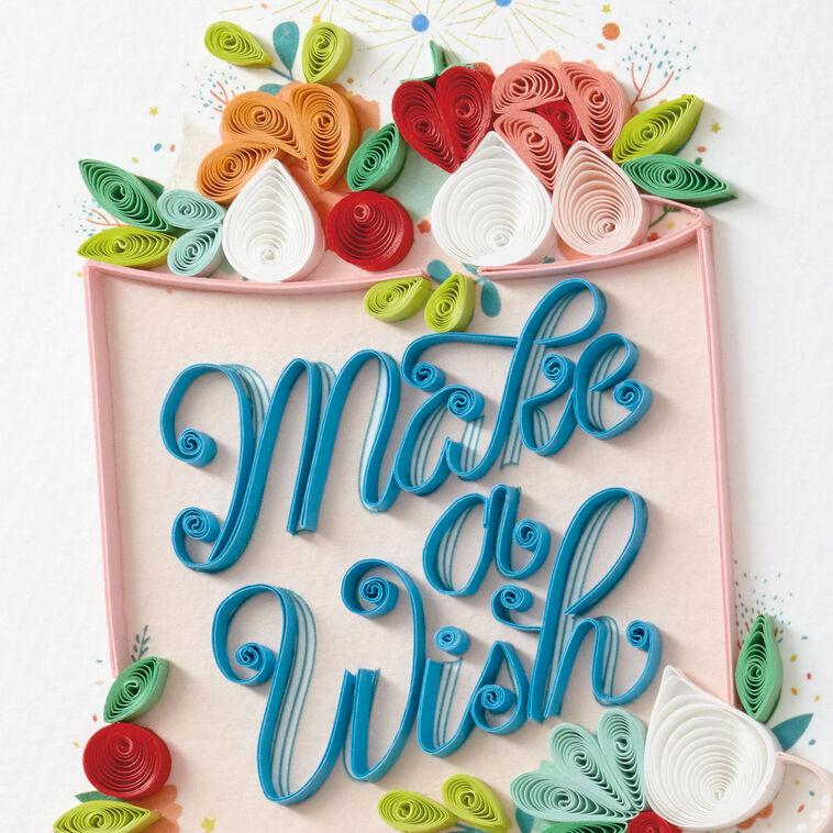 Hallmark Make A Wish Quilled Paper Handmade Birthday Card