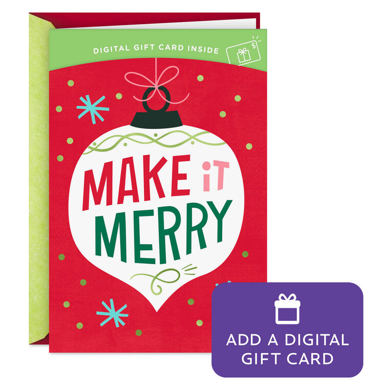 hallmark Make It Merry Gift Card Greeting Christmas Card