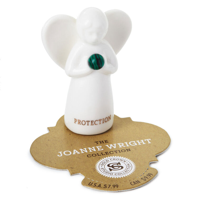 Hallmark Malachite Angel Of Protection Mini Angel Figurine 2"