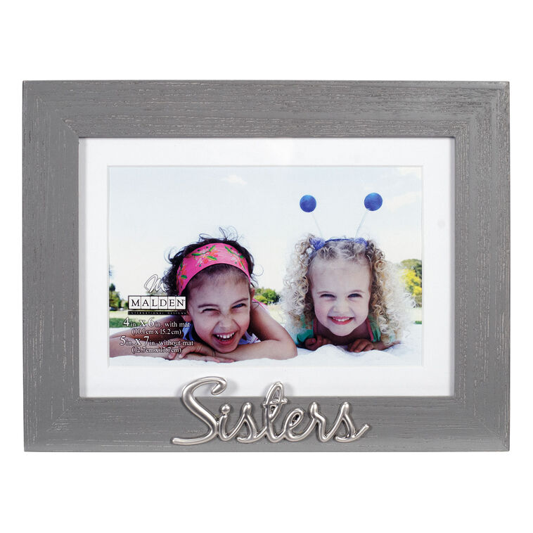 hallmark Malden Sisters Gray Distressed Wood Picture Frame 4x6/5x7