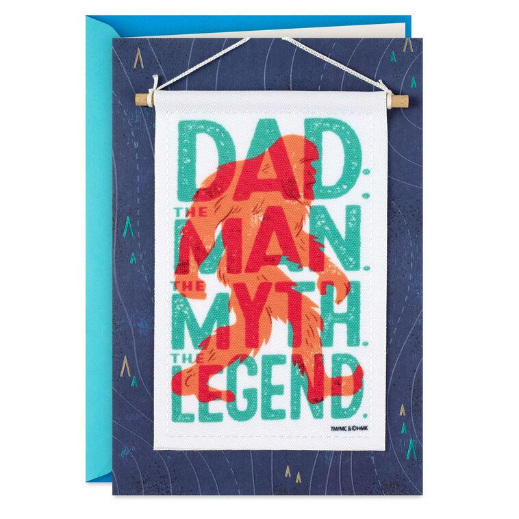 hallmark Man Myth and Legend Funny Father's Day Card With Removable Banner
