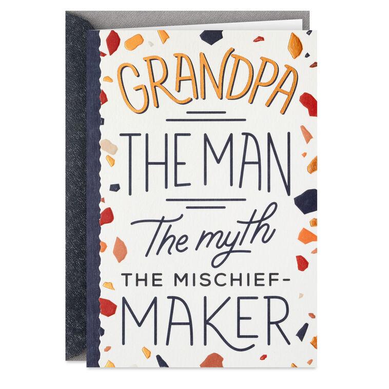 hallmark Man Myth Mischief-Maker Birthday Card for Grandpa