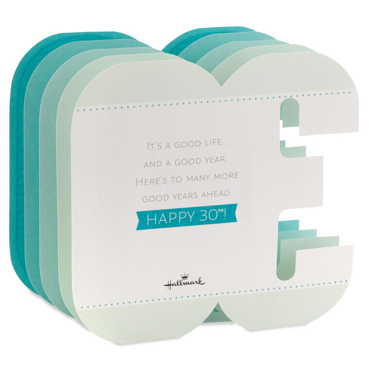 Hallmark Many More Good Years Ahead 3D Pop-Up 30th Birthday Card