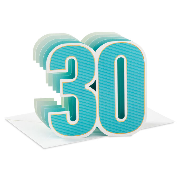 hallmark Many More Good Years Ahead 3D Pop-Up 30th Birthday Card