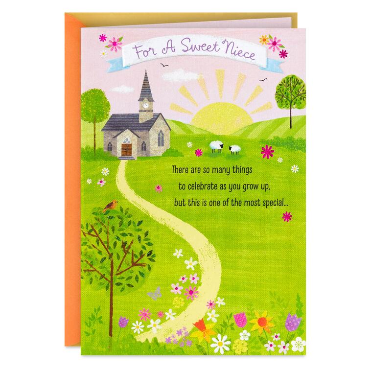 hallmark Many Things to Celebrate Religious First Communion Card for Niece
