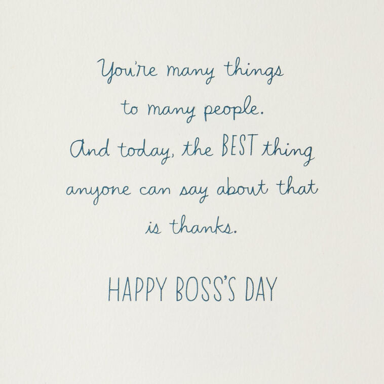 Hallmark Many Things To Many People Boss's Day Card