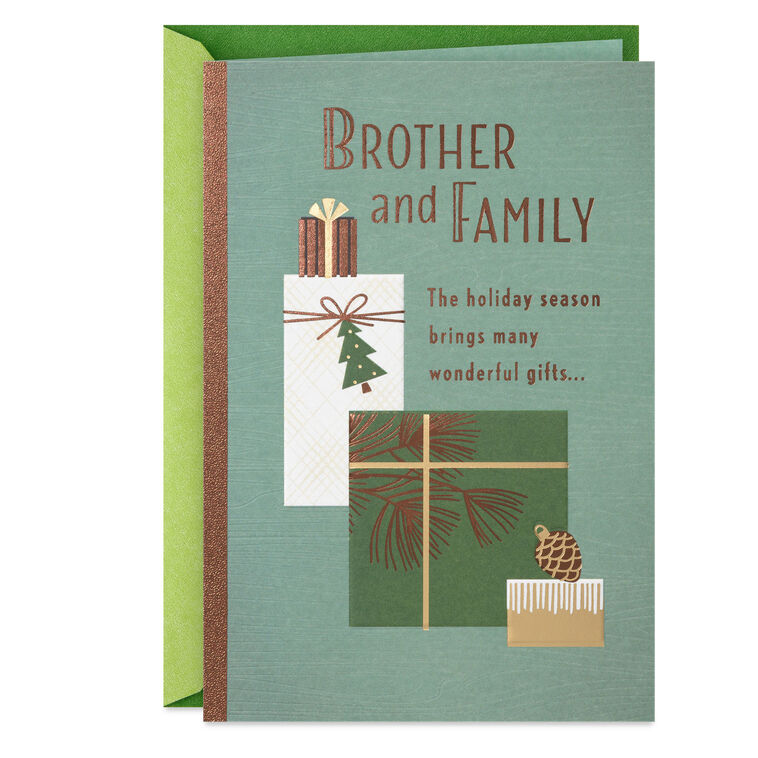 hallmark Many Wonderful Gifts Christmas Card for Brother and Family