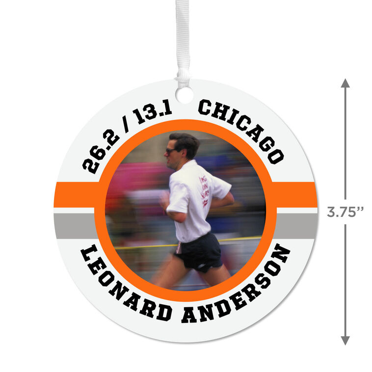 Hallmark Marathon Round Metal Personalized Ornament Custom Photo And Text
