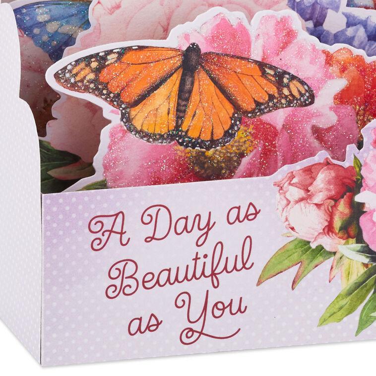 Hallmark Marjolein Bastin Beautiful Day Butterflies And Flowers 3D Pop-Up Card
