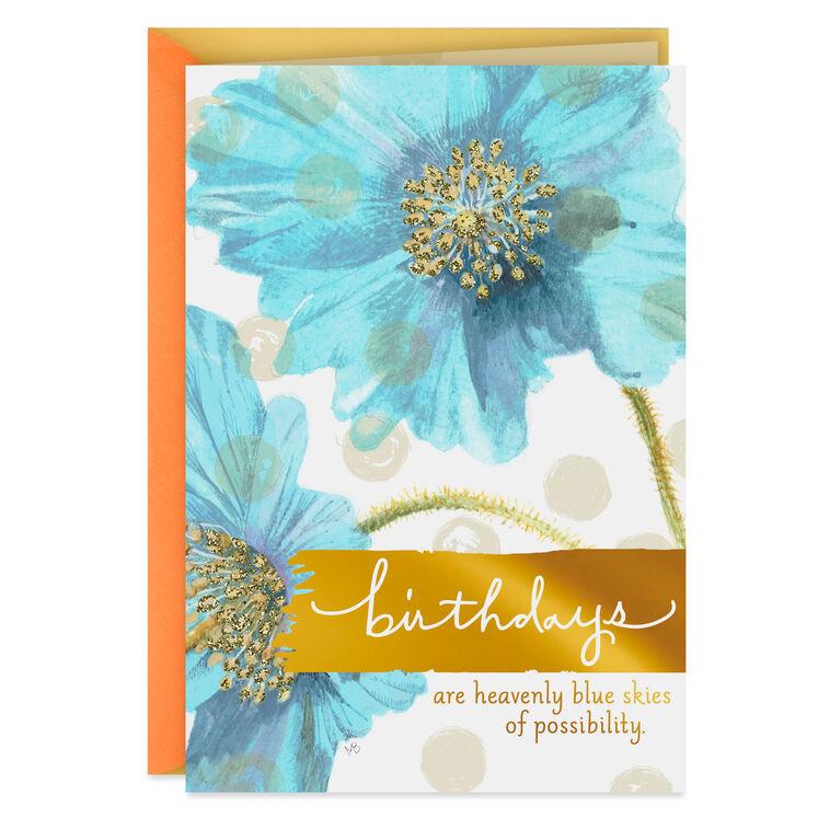 hallmark Marjolein Bastin Blue Skies of Possibility Birthday Card