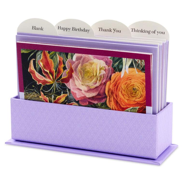 hallmark Marjolein Bastin Botanical Watercolors Assorted Blank Multi-Occasion Note Cards in Caddy Pack of 24