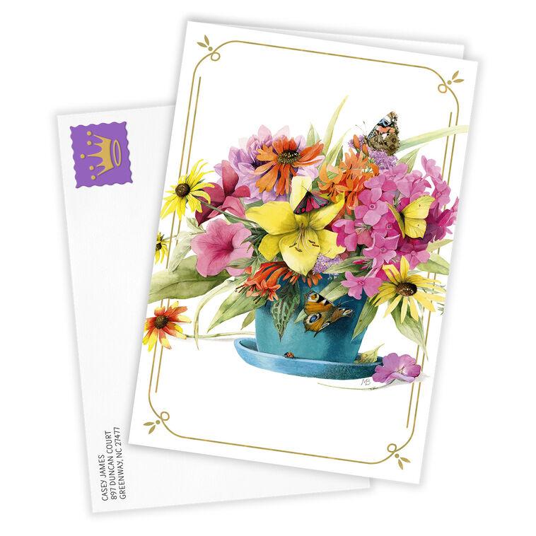 Hallmark Marjolein Bastin Cheerful Flower Pot Blank Custom Card