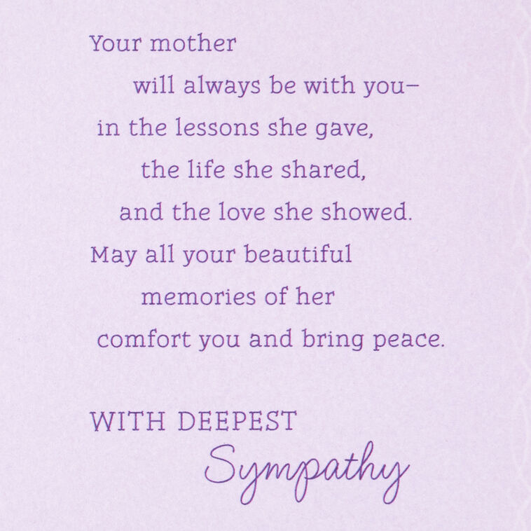 Hallmark Marjolein Bastin Comfort And Peace Sympathy Card For Loss Of Mother