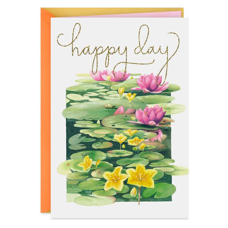 hallmark Marjolein Bastin Happy Day Water Lilies Birthday Card