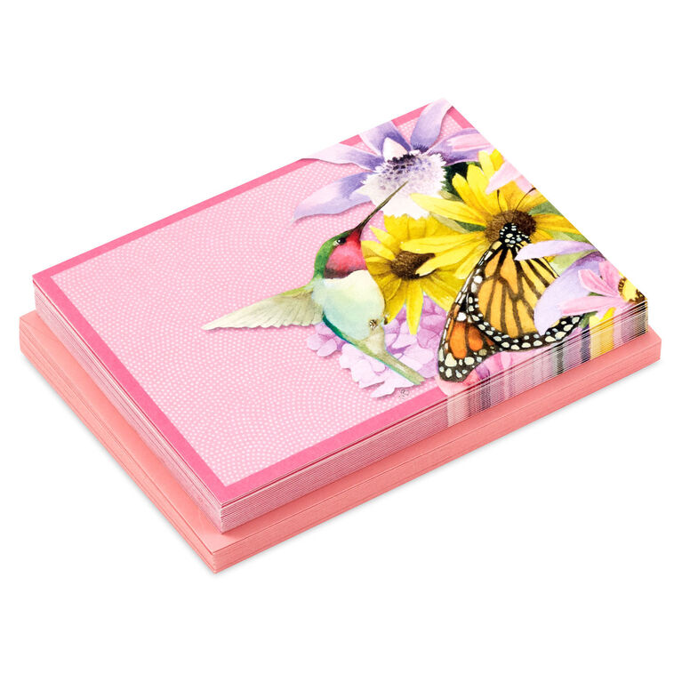 hallmark Marjolein Bastin Hummingbird and Butterfly Boxed Blank Notes Pack of 20