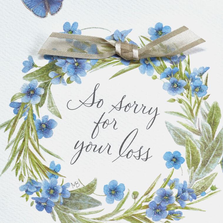 Hallmark Marjolein Bastin Wreath With Butterflies Sympathy Card