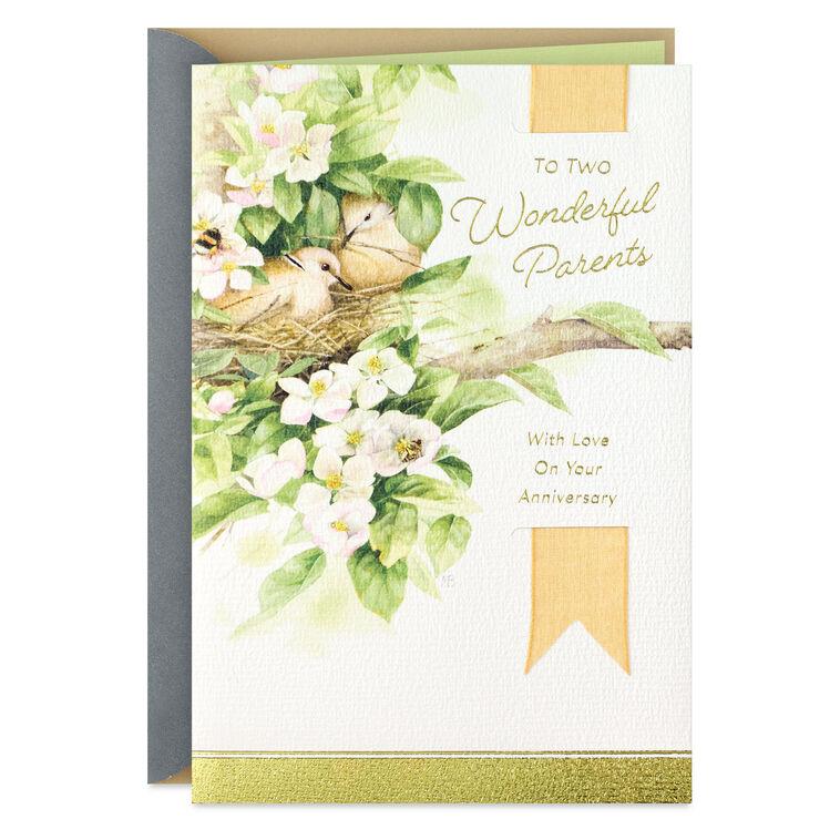 hallmark Marjolein Bastin Your Love Makes My Heart Feel at Home Anniversary Card for Parents
