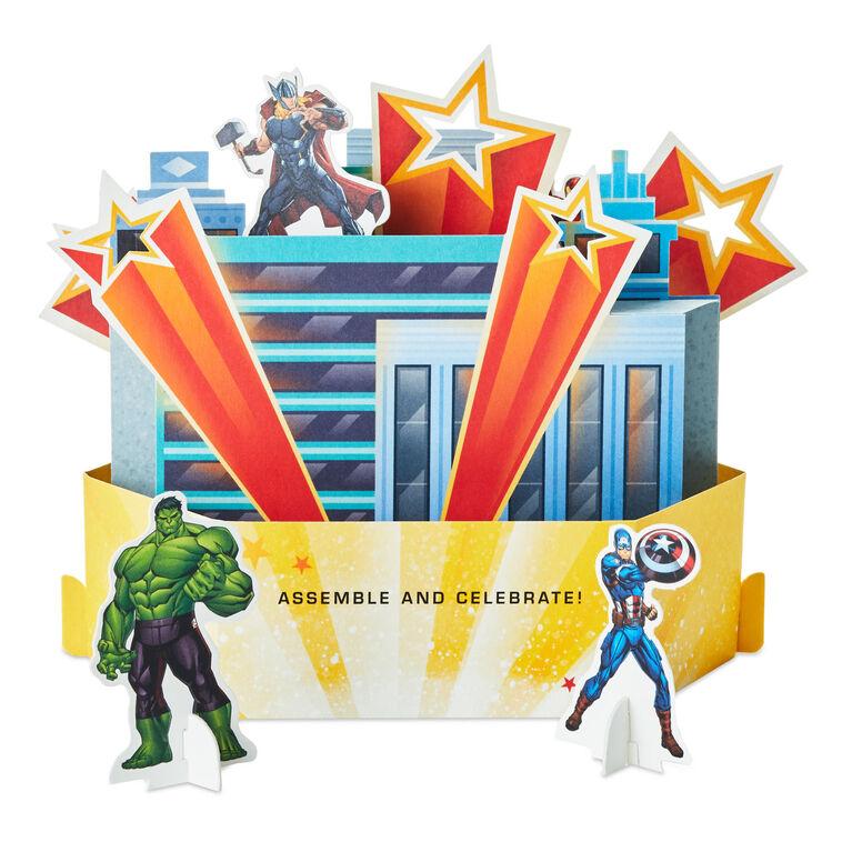 Hallmark Marvel Avengers Assemble And Celebrate 3D Pop-Up Card With Playset
