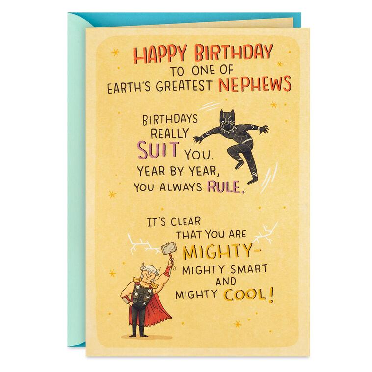 hallmark Marvel Avengers One of Earth's Greatest Nephews Birthday Card