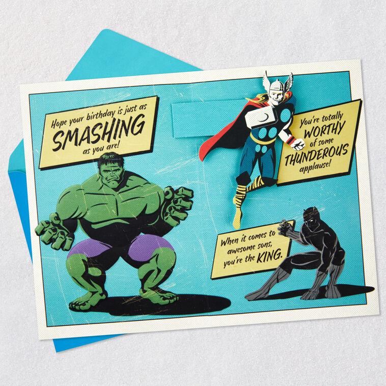 Hallmark Marvel Avengers One Super Son Pop-Up Birthday Card