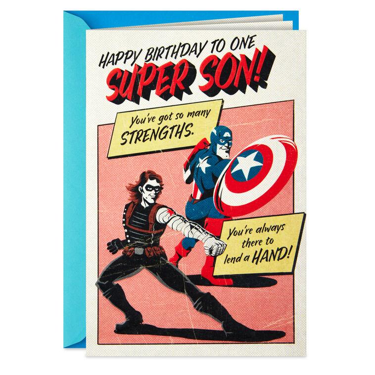 hallmark Marvel Avengers One Super Son Pop-Up Birthday Card