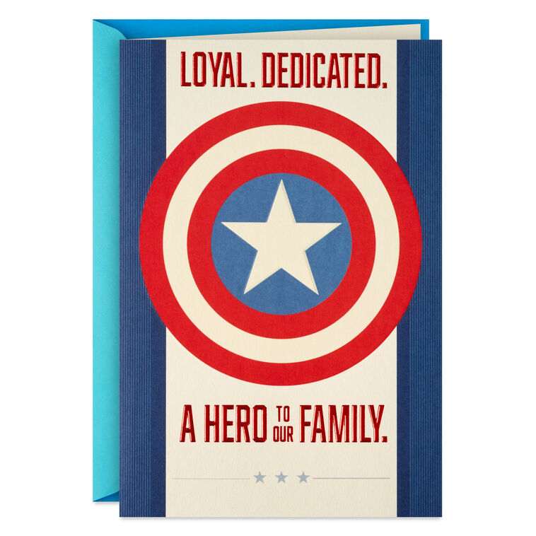 hallmark Marvel Captain America You're One of the Good Guys Birthday Card for Family Member