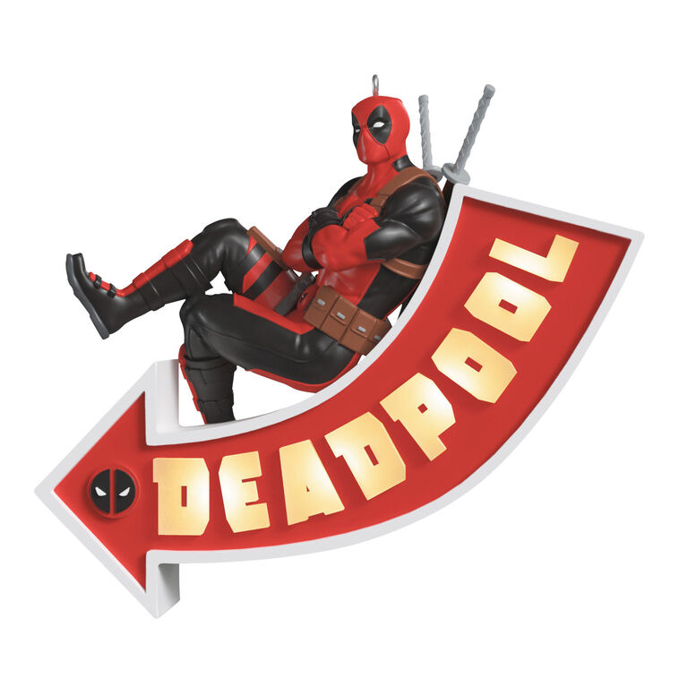 hallmark Marvel Deadpool It's a Sign Ornament With Light
