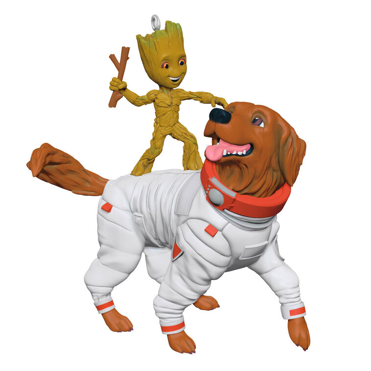 hallmark Marvel Guardians of the Galaxy Groot and Cosmo Ornament