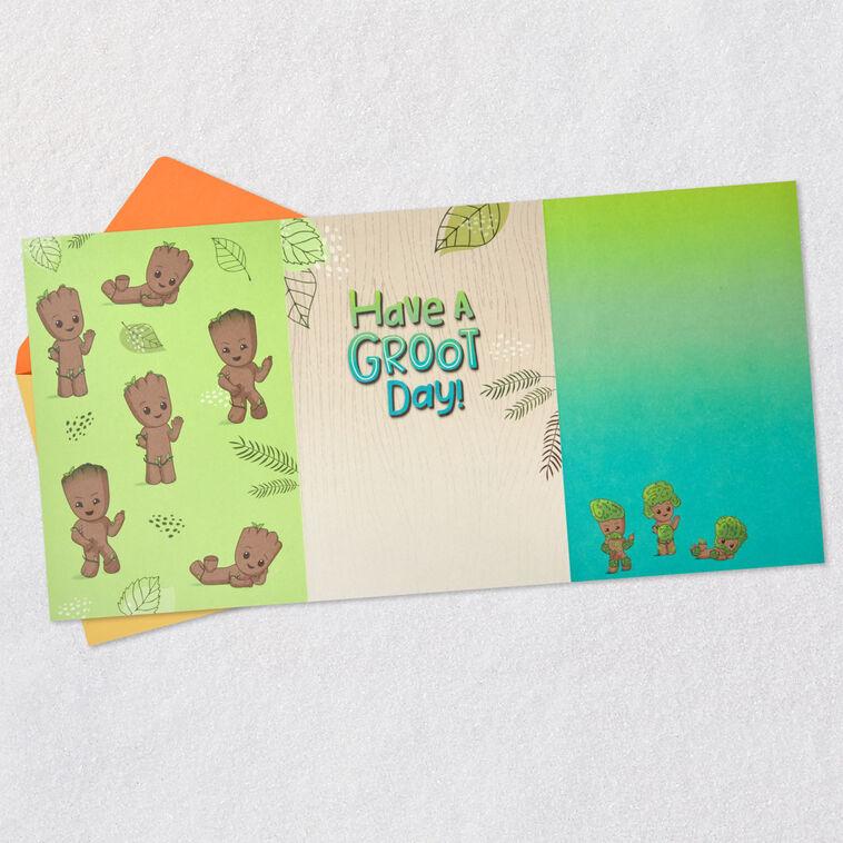 Hallmark Marvel Guardians Of The Galaxy Groot Birthday Card For Kid With Stickers
