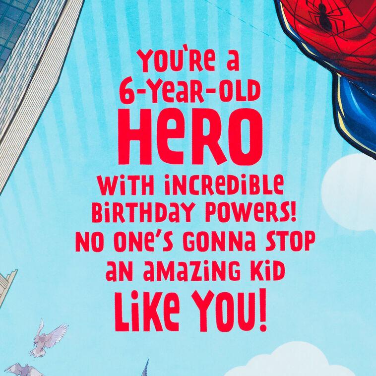 Hallmark Marvel Spider-Man Amazing Hero Pop-Up 6th Birthday Card
