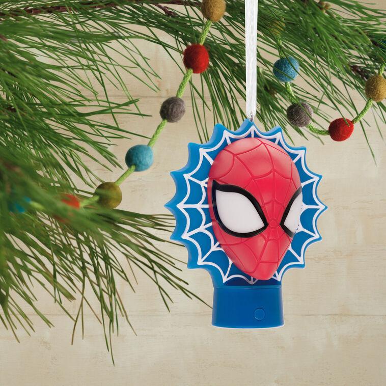 Hallmark Marvel Spider-Man Face On Web Hallmark Ornament With Light