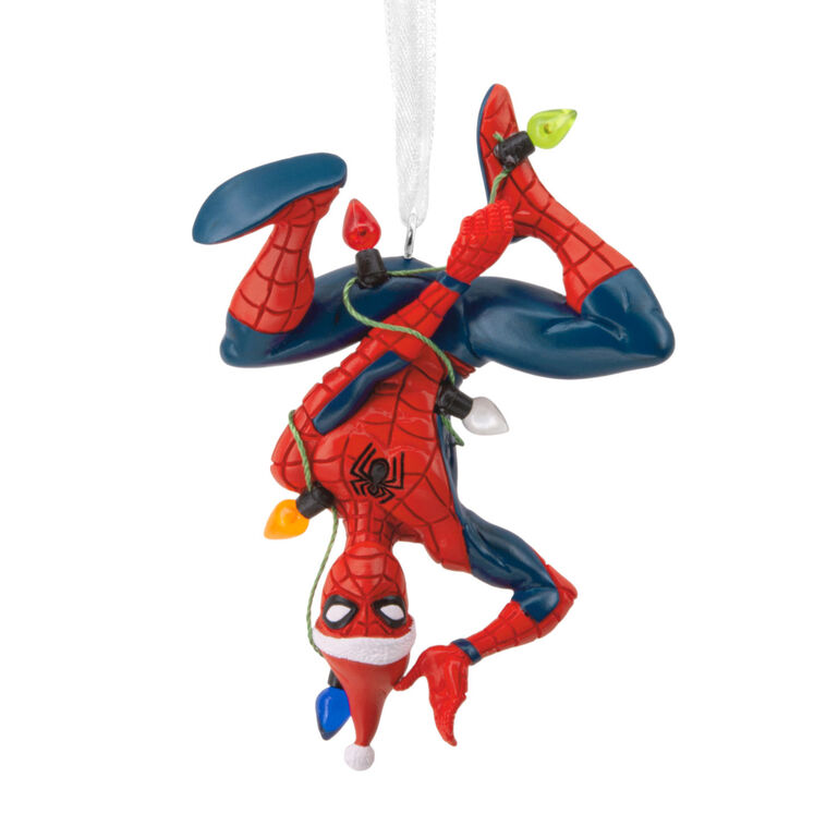 hallmark Marvel Spider-Man Hanging From Lights Hallmark Ornament