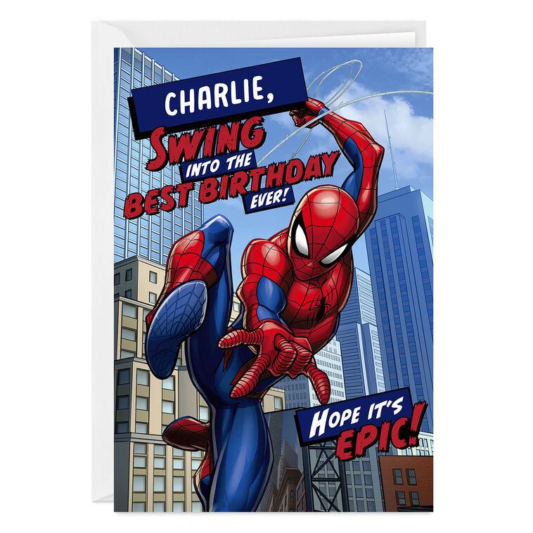 hallmark Marvel Spider-Man Hope It's Epic Custom Birthday Card