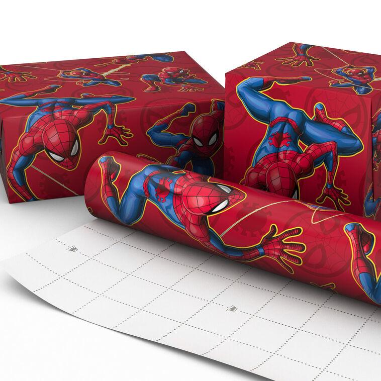 Hallmark Marvel Spider-Man On Red Wrapping Paper Roll 17.5 Sq. Ft