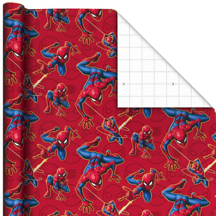hallmark Marvel Spider-Man on Red Wrapping Paper Roll 17.5 sq. ft