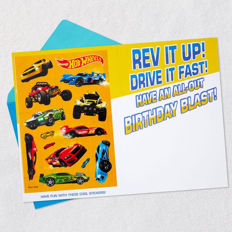 Hallmark Mattel Hot Wheels™ Rev It Up Birthday Card With Stickers