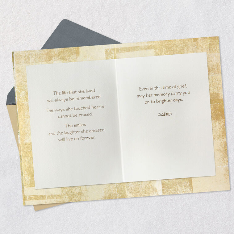 Hallmark May Her Memory Carry You To Brighter Days Sympathy Card For Loss Of Mother