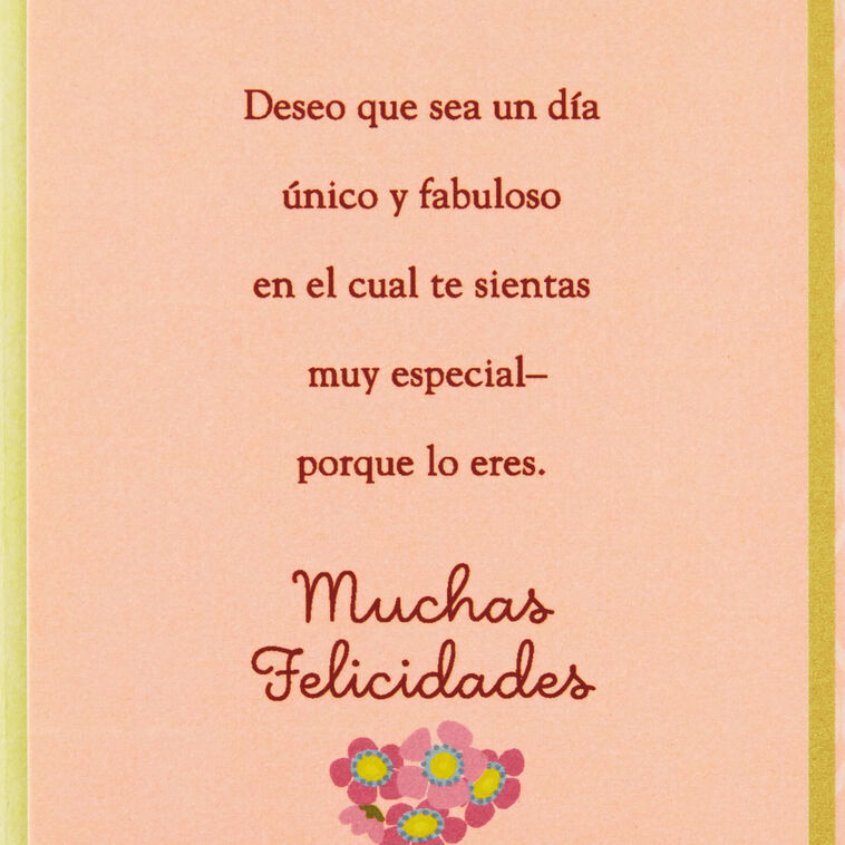 Hallmark May This Be A Uniquely Fabulous Day Spanish-Language Birthday Card
